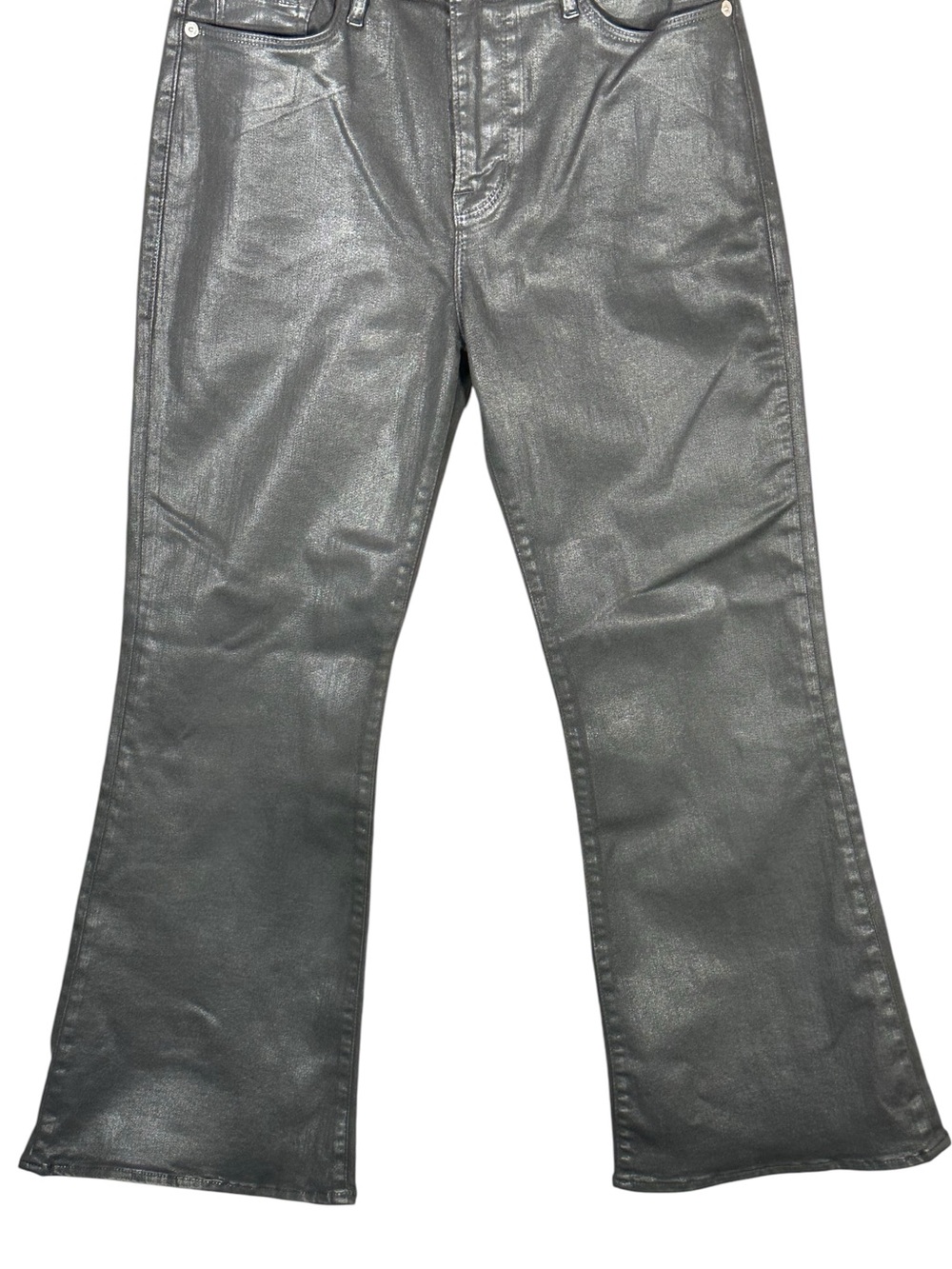 FRAME Coated Denim Le Crop Flare in coated noir - Picture 5 of 11